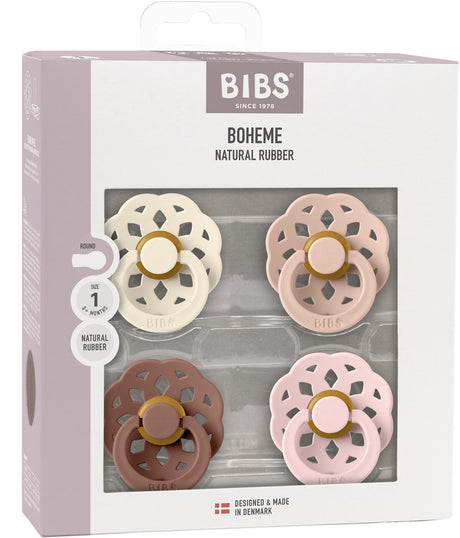 Bibs boheme fopspeen - rond - 4 stuks - 0-6 mnd - ivory blush woodchuck blossom