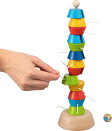 Goki stapeltoren tugie h30cm, 15 blokjes, hout en metaal, 4+
