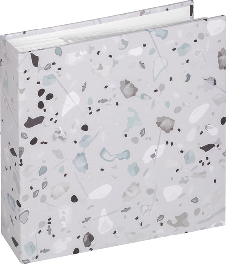 Walther me-298-3 terrazzo - memo insteekalbum - formaat 22 x 22 cm - 200 foto's 10 x 15 cm - steen grijs