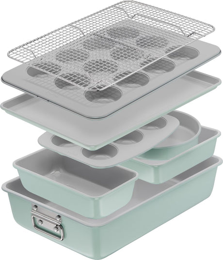Tefal ceramik bakvorm - 8-delige set - muffinvorm, cakevorm, koelrek - non-stick coating - pfas-vrij