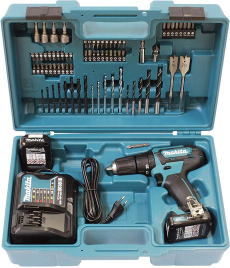 Makita hp333dsax1 12v li-ion (klop)boor- schroefmachine set - 2x accu - accessoireset