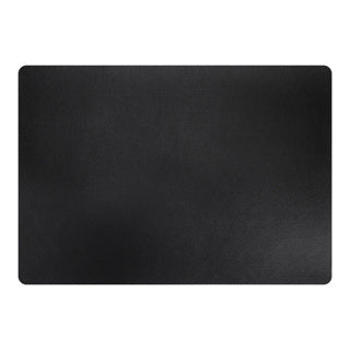 Placemat leer zwart 43x30 cm | 6 stuks