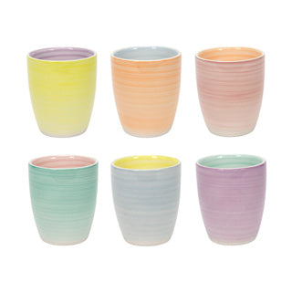 Koffiemok 340ml pastel 2-tone 6 assorti | 6 stuks