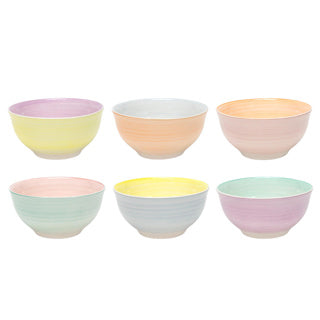 Schaaltje ø12x6cm 2-tone pastel, 6 assorti | 6 stuks