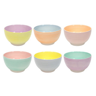 Schaal ø14cm 2-tone pastel, 6 assorti | 6 stuks