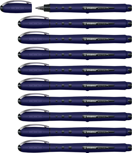 Stabilo worker+ - rollerball 0.5 mm - naturecolors wildflower - ultramarijn blauw - doos 10 stuks