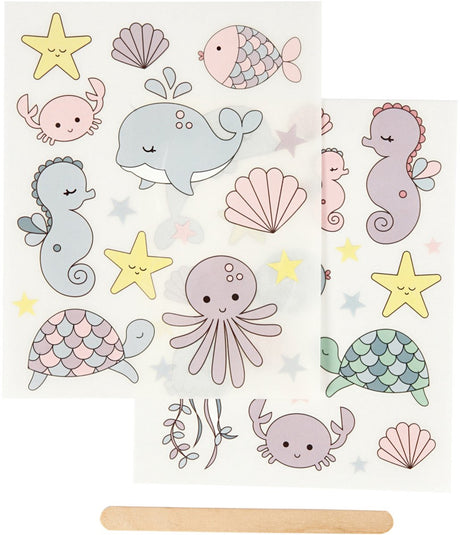 Creativ company cc rub-on sticker oceaan 12x15 cm 2 vellen