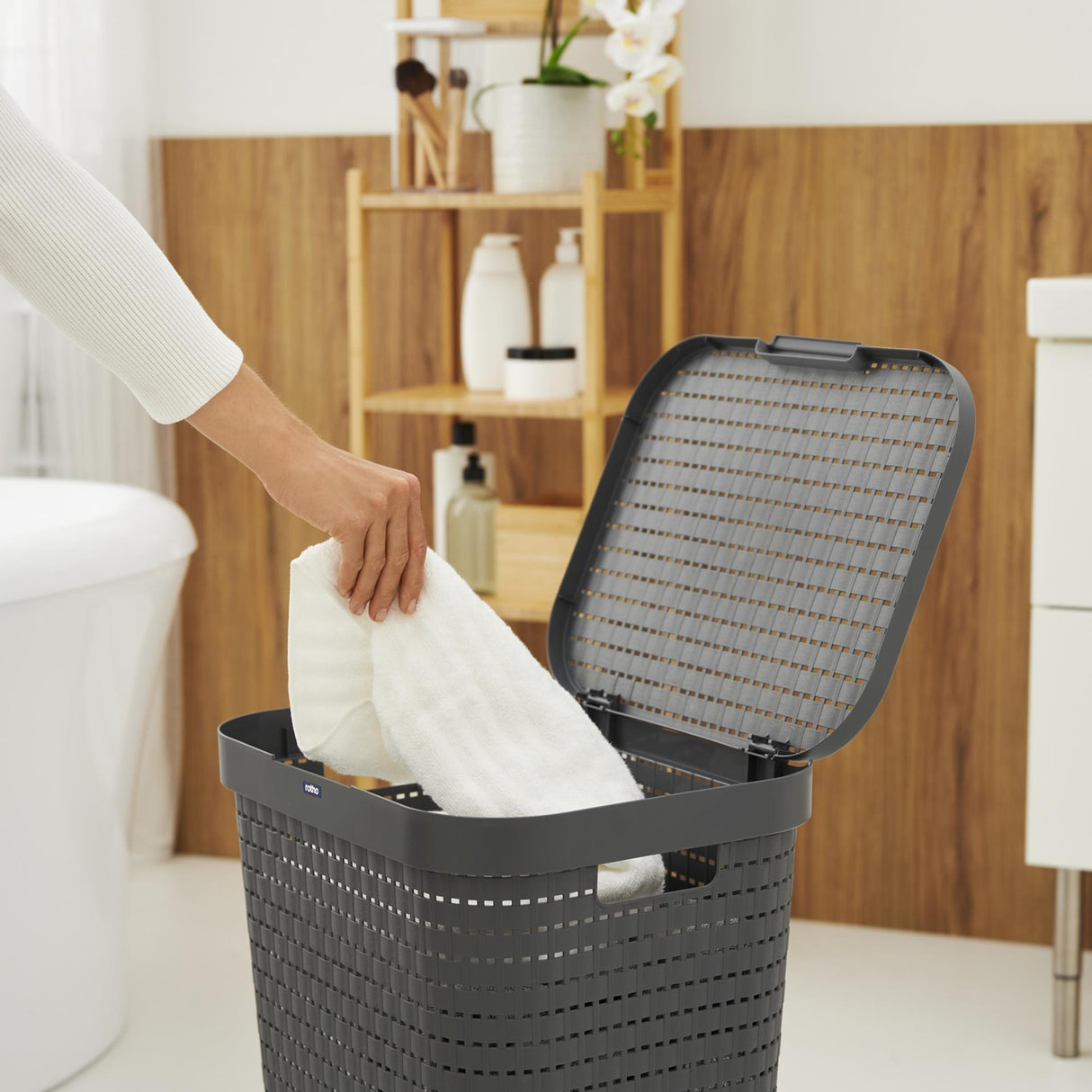 Rotho wasbox country 55l antraciet