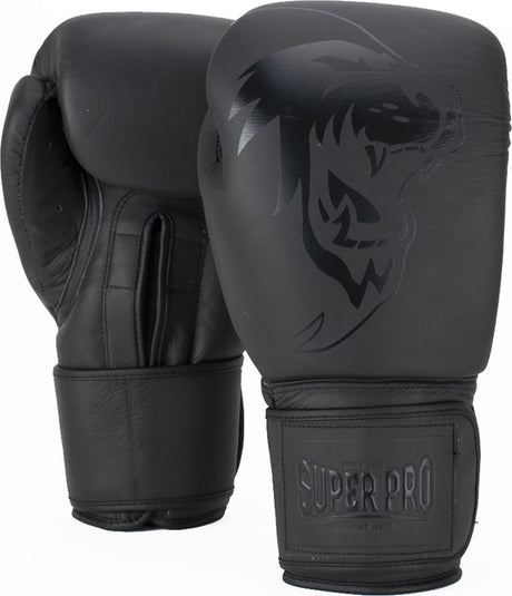 Super pro combat gear legend lederen (kick)bokshandschoenen grijs 14oz