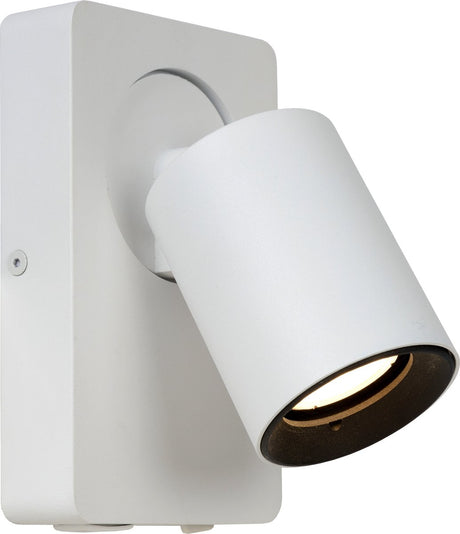 Lucide nigel - bedlamp wandlamp - led dim to warm - cct - gu10 - 1x5w 2200k 3000k - met usb oplaadpunt - wit