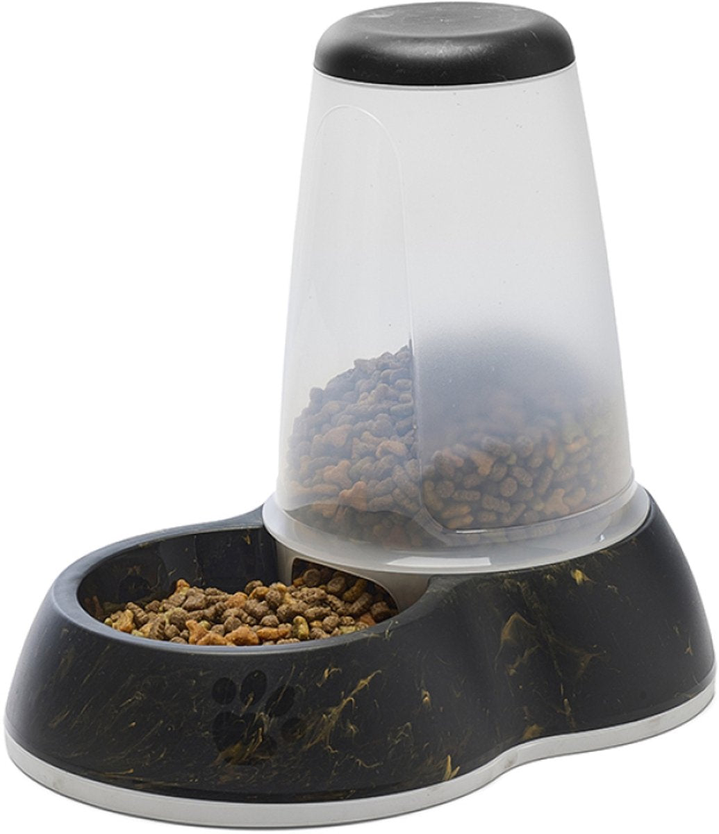 Savic voerdispenser - antislip design zwart goud - 3l, 32.5x22x29 cm, geschikt voor katten en kleine honden