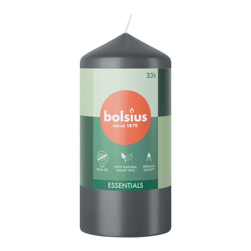Bolsius stompkaars 120 58 stormy grey