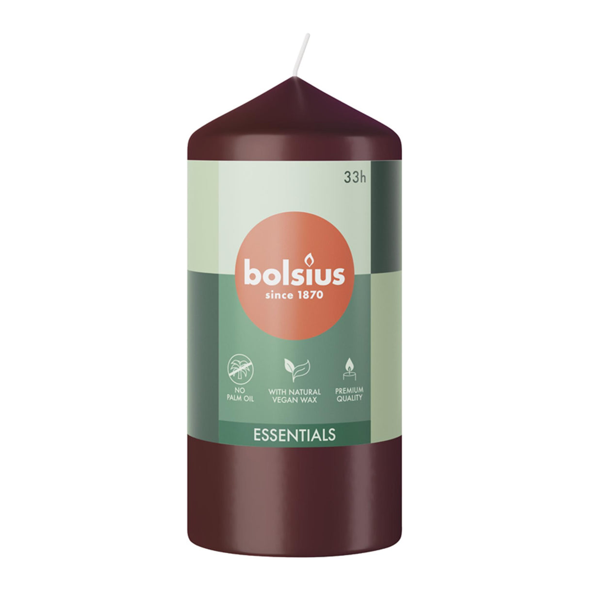 Bolsius stompkaars 120 58 velvet red