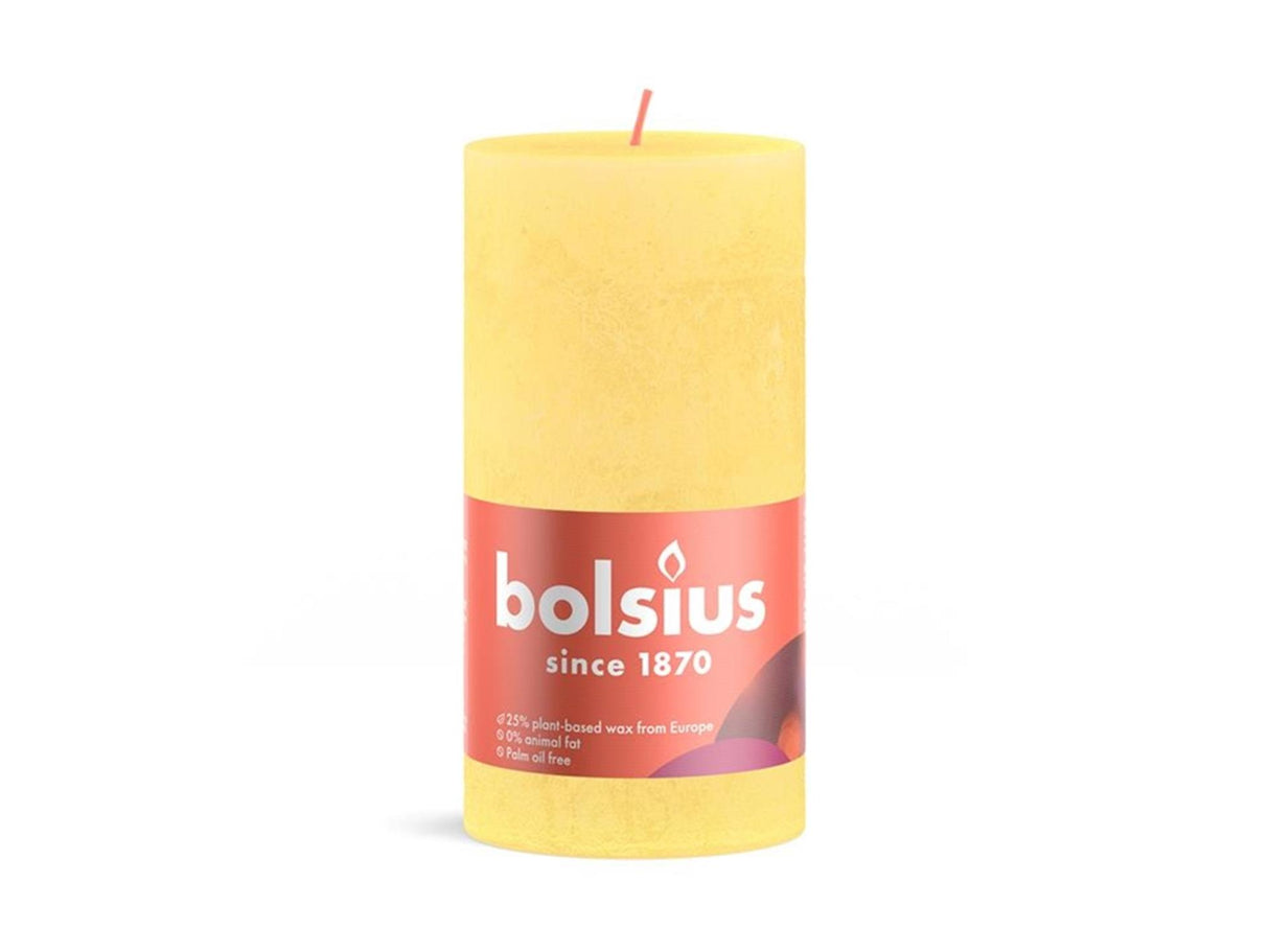 Bolsius rustiek kaars 130 68 geel