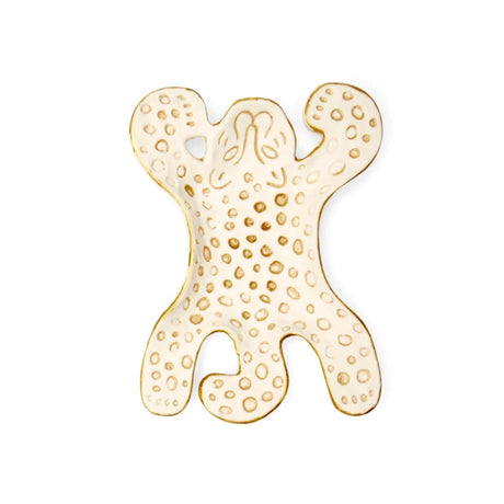 Kikkerland decoratie schaal luipaard wit 13cm