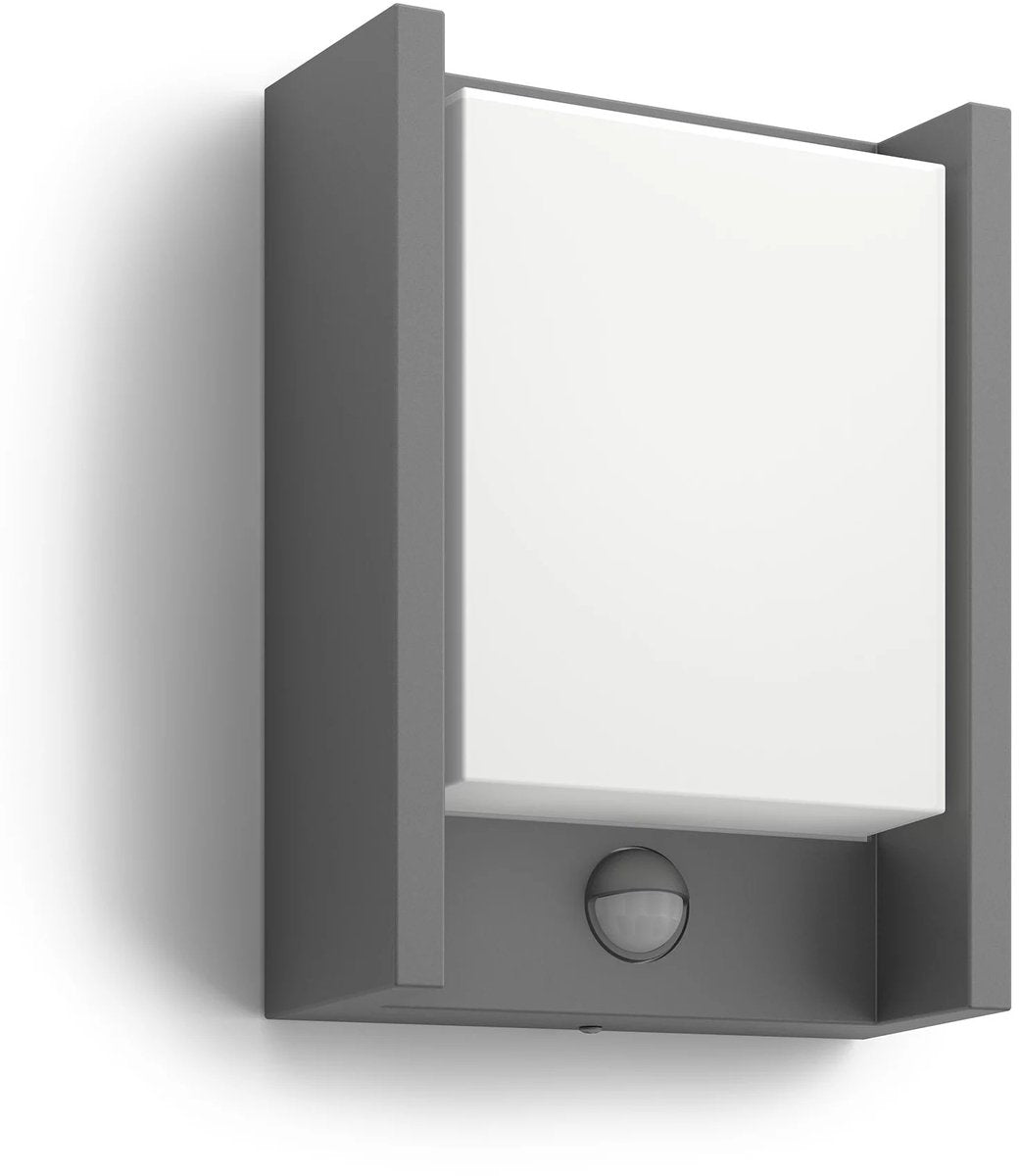 Philips led philips arbour buitenwandlamp - warmwit licht - met sensor - breed