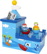 Small foot - houten muziekdoos en spaarpot piraat