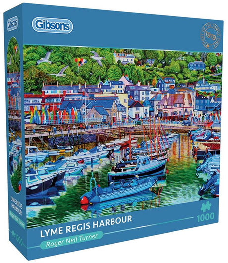 Gibsons - lyme regis harbour (door roger turner) - 1000 stukjes 68×49cm (b×h) - legpuzzel voor volwassenen