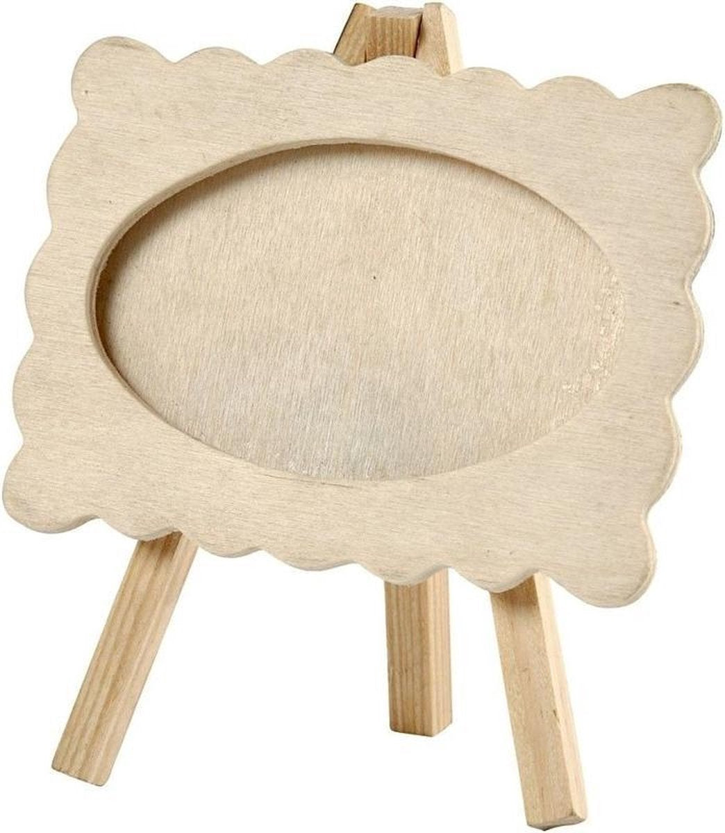 Creativ company houten fotolijst op ezel, 13,2x11,5cm