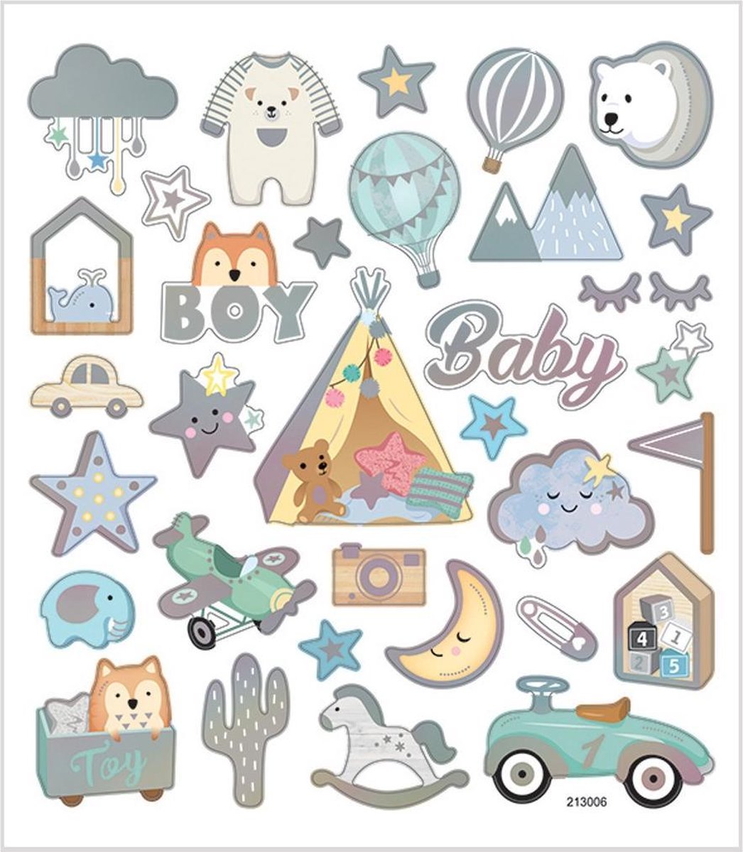 Creativ company http: www.cchobby.nl stickers-baby-boy-vel-15x16-5-cm-ca-32-stuk-1-vel