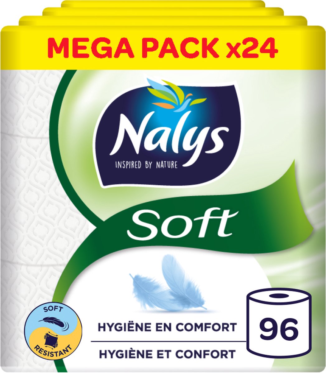 Nalys soft toiletpapier - 96 rollen - wit - voordeelverpakking