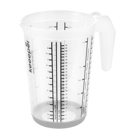 Keeeper kunststof maatbeker anti-slip 1,5l ø13,5x19cm nordic grey