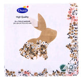 Duni paas servetten blooming bunnies 24x24 cm | 4 stuks