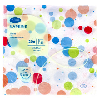 Duni servetten festive bubbles multi 33x33 cm | 12 stuks