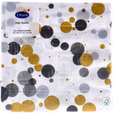 Duni servetten festive bubbles black 33x33 cm | 4 stuks