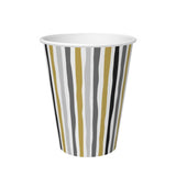 Duni bekers stripes black gold 24 cl 10 stuks | 5 stuks