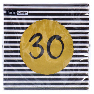 Servetten 30th birthday 33x33 cm | 4 stuks