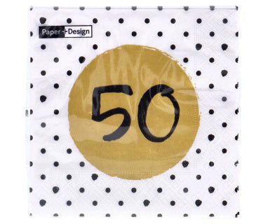 Servetten 50th birthday 33x33 cm | 4 stuks