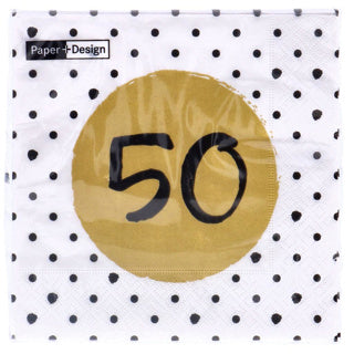 Servetten 50th birthday 33x33 cm | 4 stuks