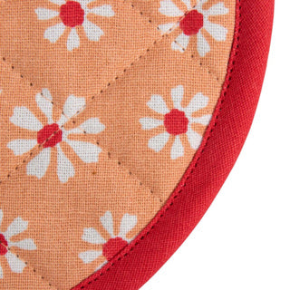 Daisy flowers pannenlap onderzetter rond oranje 20 cm | 3 stuks