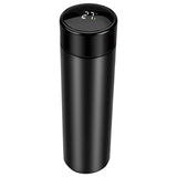 No brand thermosfles rvs zwart 450 ml met thermometer en theefilter | 4 stuks