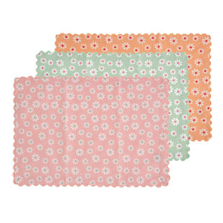 Daisy flowers placemat mix colours 35x50 set 3 | 2 stuks