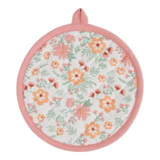 Freddie pannenlap onderzetter rond roze 20 cm | 3 stuks