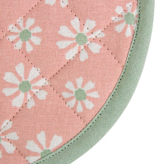 Daisy flowers pannenlap onderzetter rond roze 20cm | 3 stuks