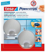 Tesa 57044 powerstrips haken small rond rvs - 2 stuks