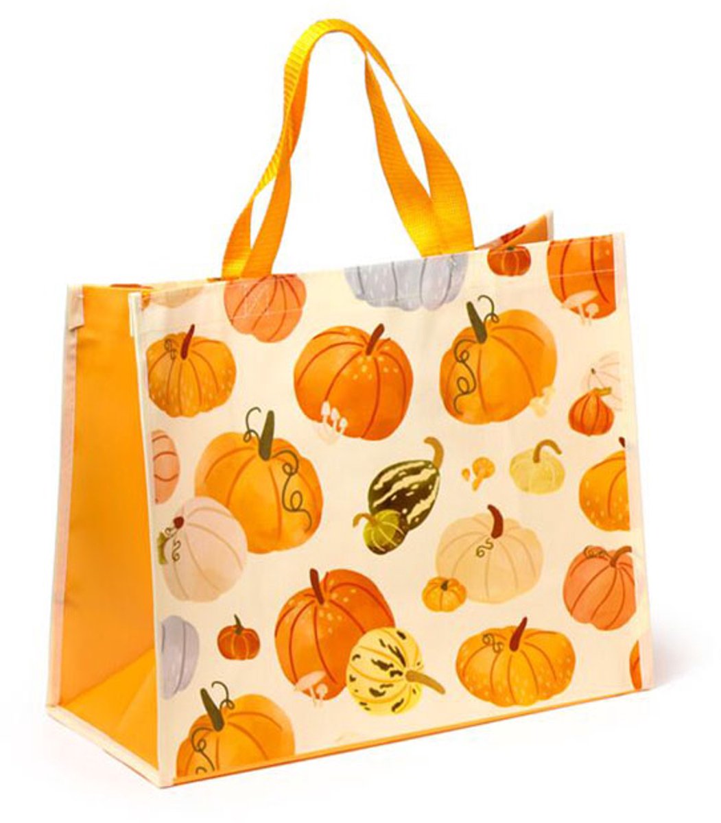 Puckator shopper boodschappentas - autumn harvest pompoenen - duurzaam - 40x17x33cm