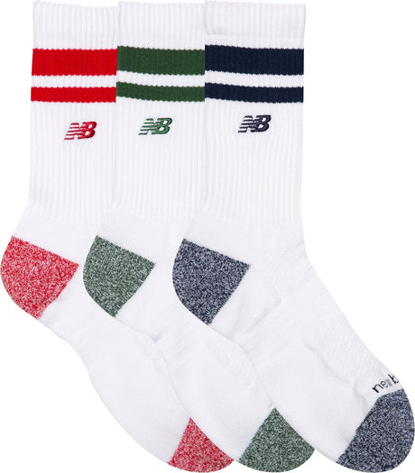 New balance active premium stripe crew sock unisex sportsokken - assorted