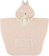 Trixie poncho - mrs. rabbit - 100% biologisch katoen - badcape kind met capuchon - met leuke details