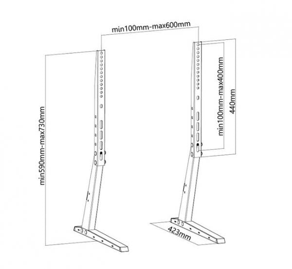 Neomounts neomounts fpma-d1240black flatscreen bureausteun upto 70 , 35 kg, 100x100 600x400 mm,