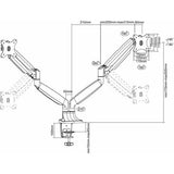 Neomounts neomounts fpma-d750dsilver flatscreen monitor bureausteun met gasveer, 2x 10-30 , 9 kg,