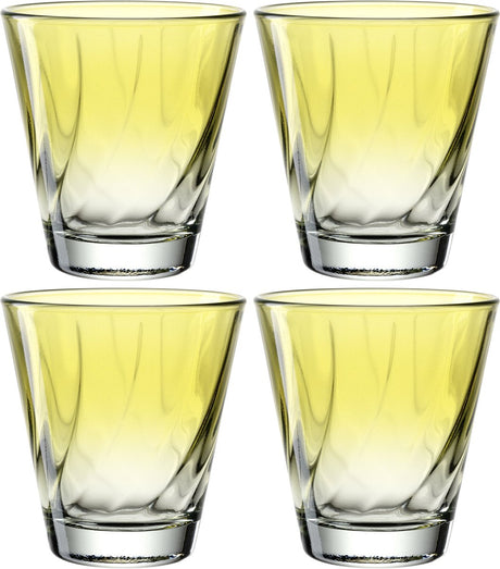 Leonardo twist drinkglas 215ml geel - set 4