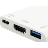 Equip equip 133461 usb type c to hdmi female usb a female pd adapter, 4k, pastic, 15cm, white