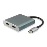 Equip 133464 usb type c to 2x hdmi female adapter, 2160p@30 hz, usb3.1 gen1, grey