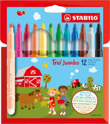 Stabilo trio jumbo - viltstift - set met 12 stuks