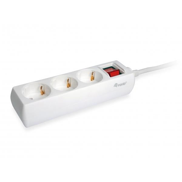 Equip equip 245551 3-outlet strip with switch, 3x outlet(s) indoor, type f, 1.5 mm², 1.5m, white