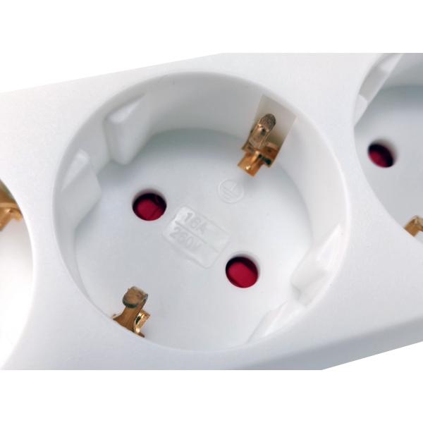 Equip equip 245551 3-outlet strip with switch, 3x outlet(s) indoor, type f, 1.5 mm², 1.5m, white